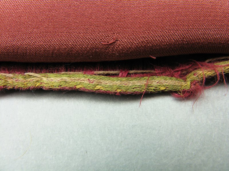 Selvedge of the silk satin