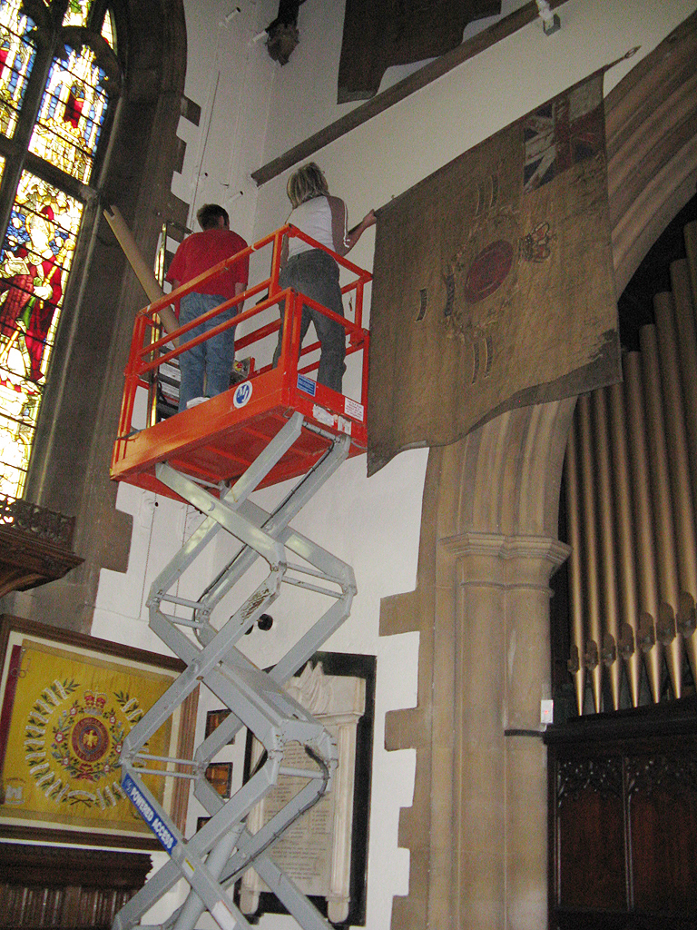 Using a cherry-picker for reinstatement of the Colours.