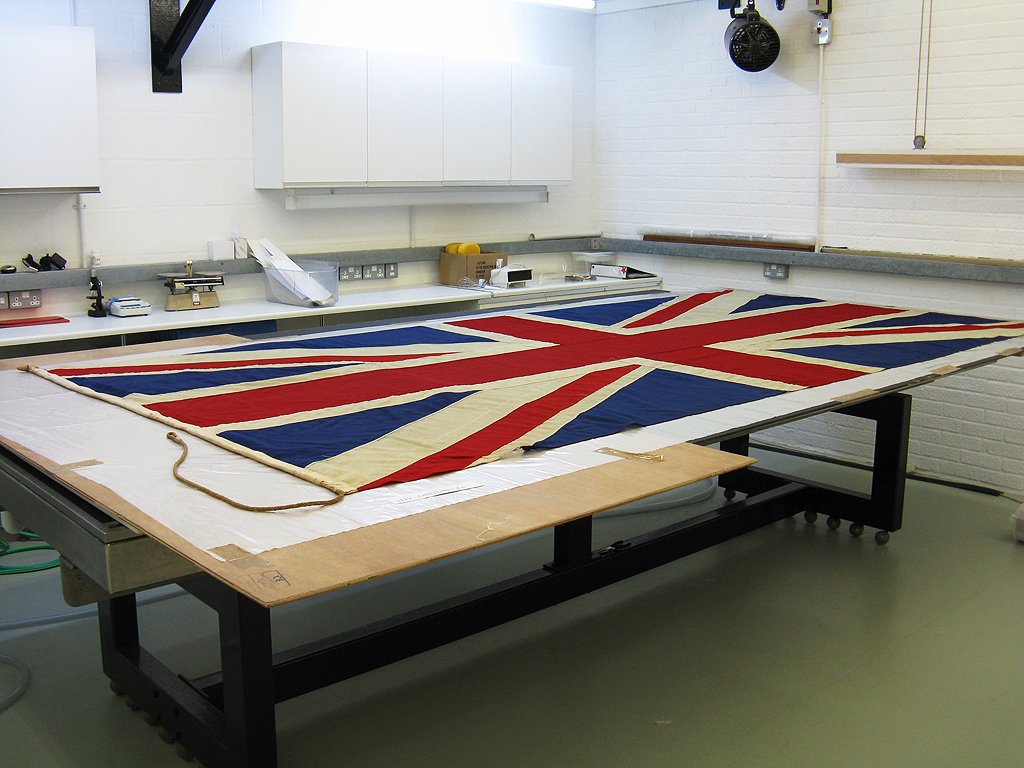 The Union flag after wet cleaning.