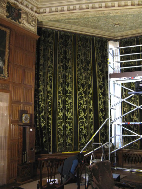 The left-hand curtain in-situ before conservation