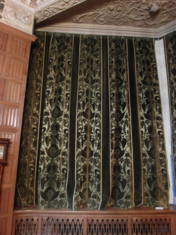 The curtains in-situ after conservation.
