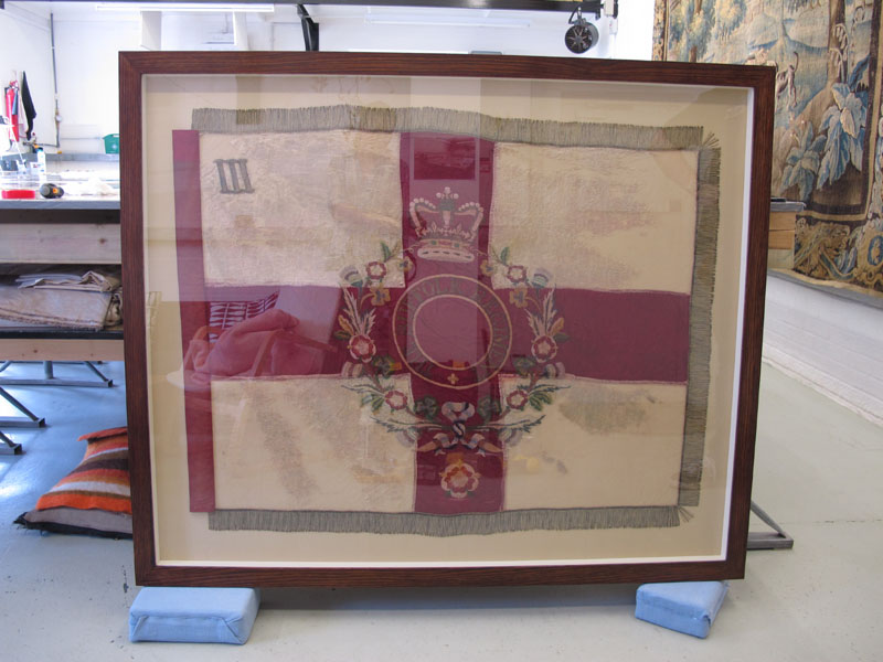 The Regimental Colour after framing