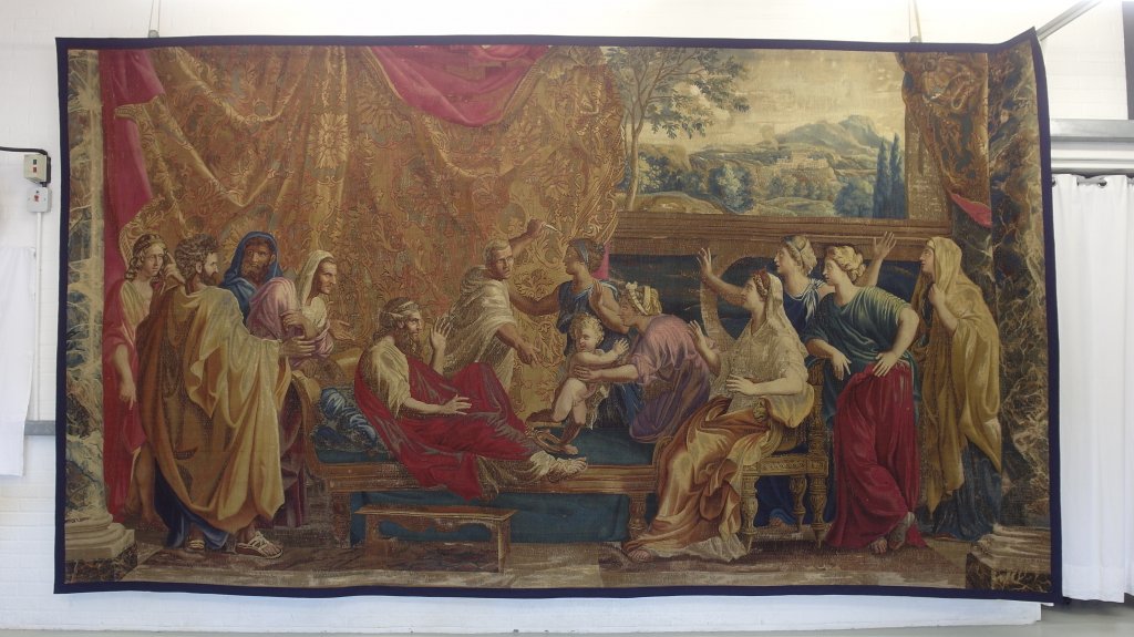 The tapestry after conservation treatment