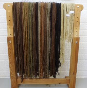 Colour palette of dyed yarns.