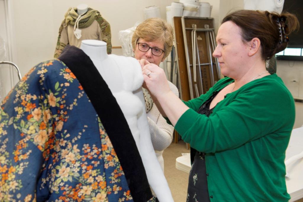 Working with the team at Duxford also involved the collaboration and supervision of volunteers to help with the costume mounting, a crucial part of the Museum’s team.  It would not have been possible to mount the 81 mannequins in such a short space of time without them!
